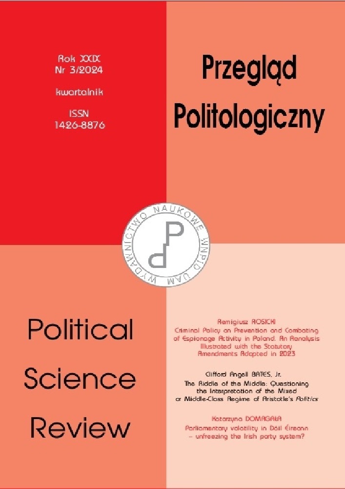 Okładka czasopisma Przegląd Politologiczny, nr 3 (2024)