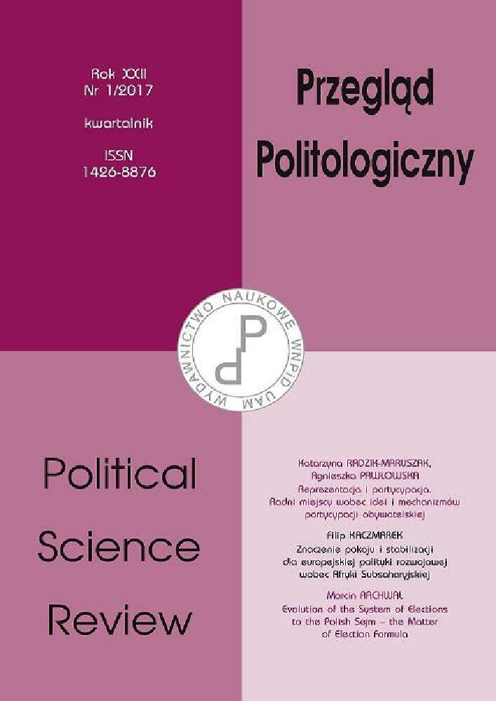 Okładka czasopisma Przegląd Politologiczny, nr 1, rok 2017