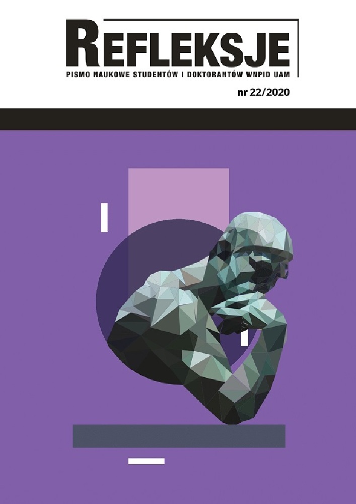 Okładka czasopisma Refleksje. Pismo naukowe studentów i doktorantów WNPiD UAM, nr 22, rok 2020