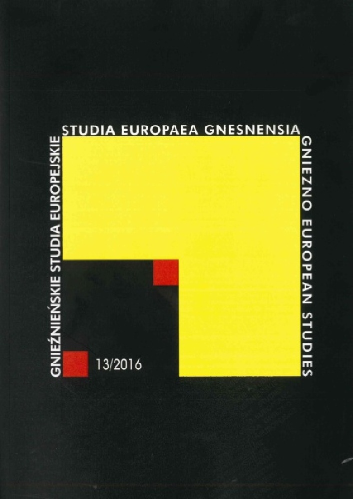Okładka czasopisma Studia Europaea Gnesnensia, nr 13, rok 2016