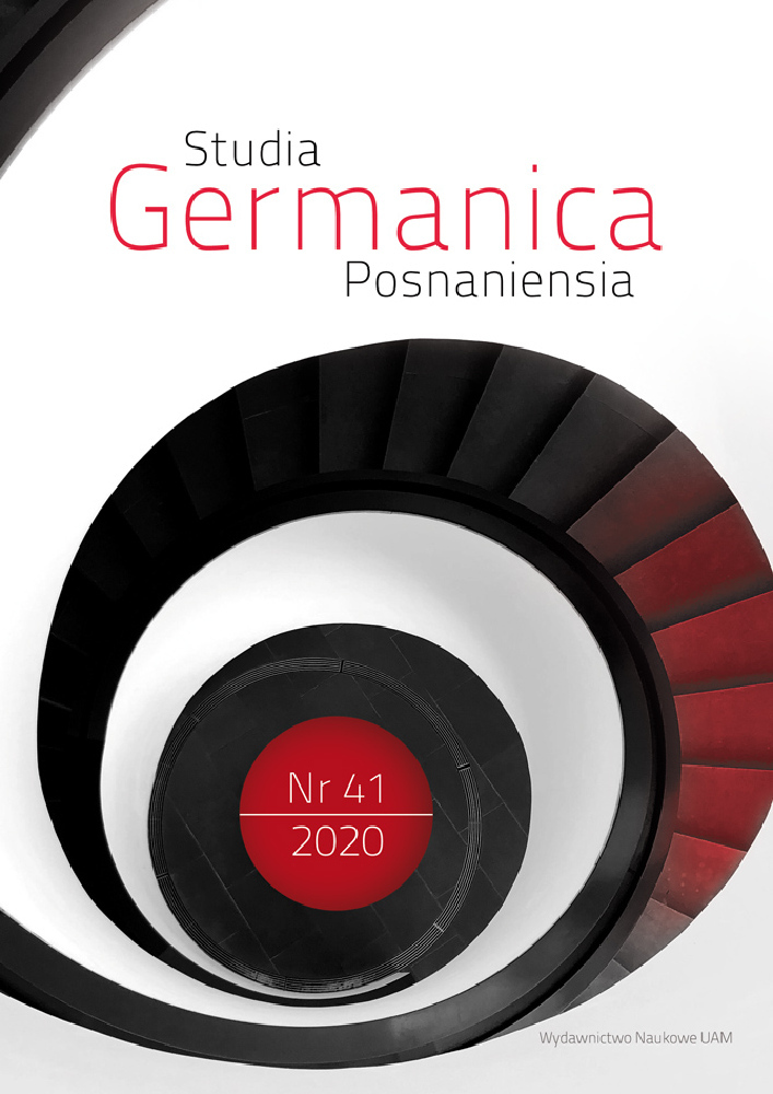Okładka czasopisma Studia Germanica Posnaniensia, nr 41, rok 2021
