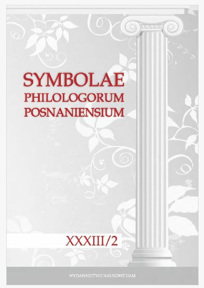 Okładka czasopisma Symbolae Philologorum Posnaniensium Graecae et Latinae, tom 33, nr 2, rok 2023