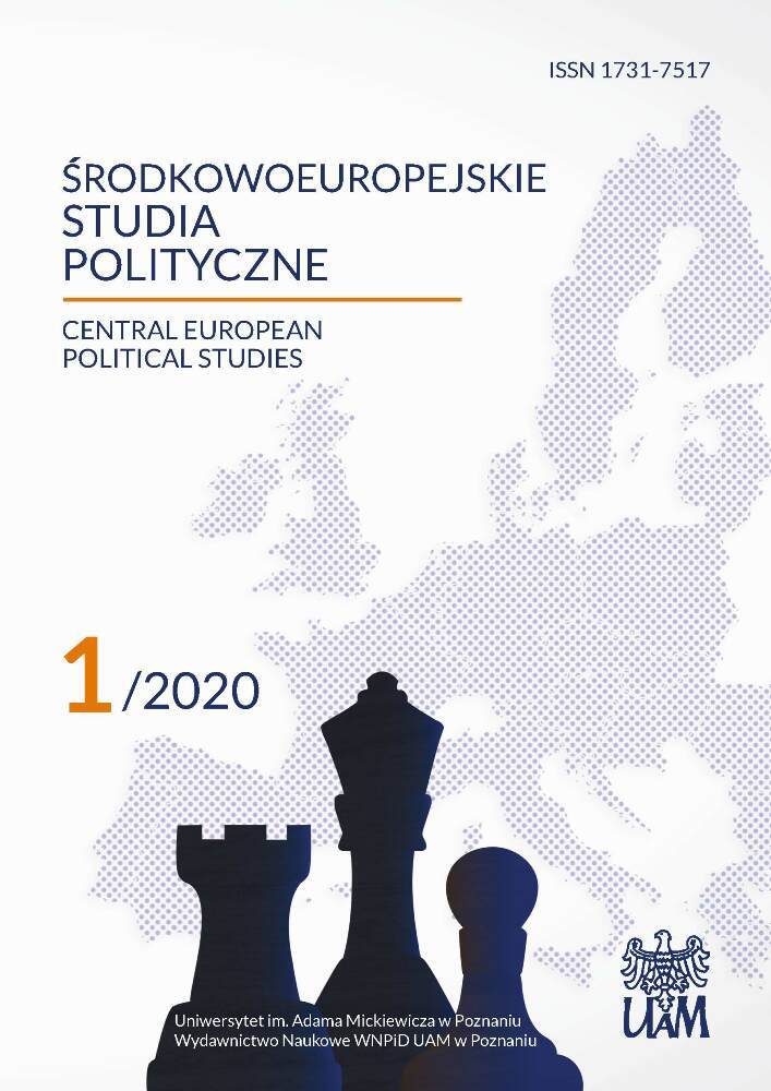 Okładka czasopisma Środkowoeuropejskie Studia Polityczne, nr 1, rok 2020