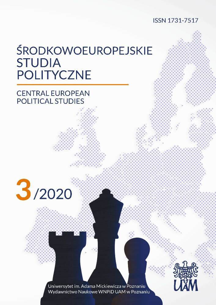 Okładka czasopisma Środkowoeuropejskie Studia Polityczne, nr 3, rok 2020
