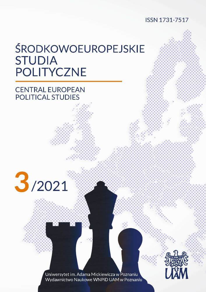 Okładka czasopisma Środkowoeuropejskie Studia Polityczne, nr 3, rok 2021