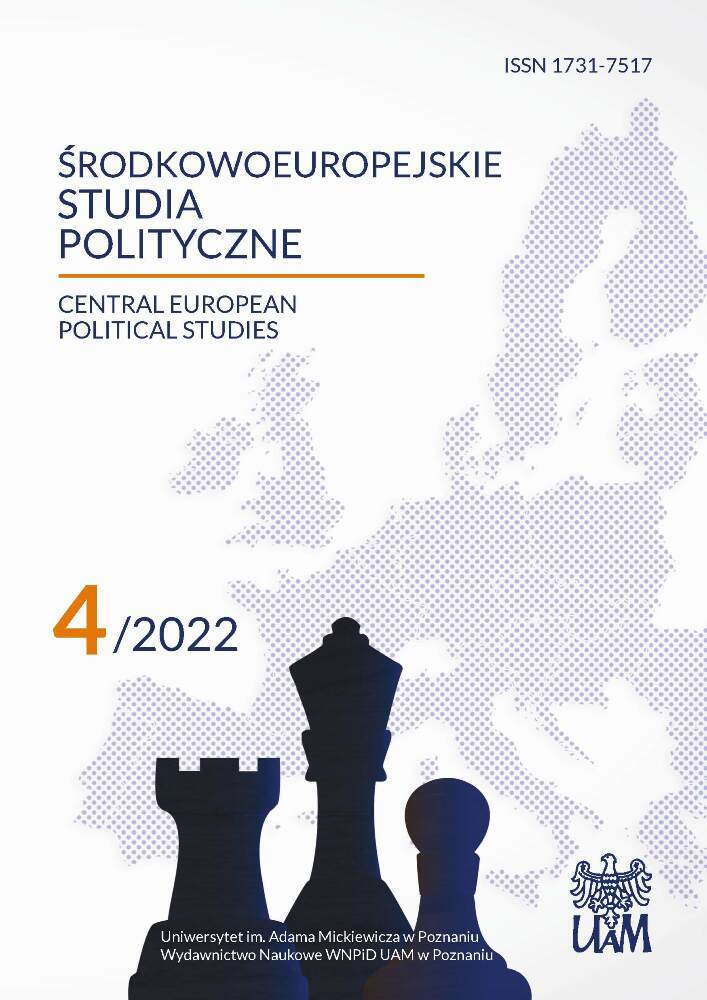 Okładka czasopisma Środkowoeuropejskie Studia Polityczne, nr 4, rok 2022