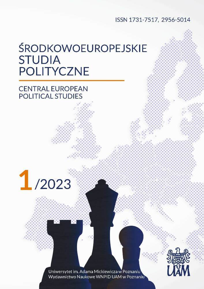Okładka czasopisma Środkowoeuropejskie Studia Polityczne, nr 1, rok 2023