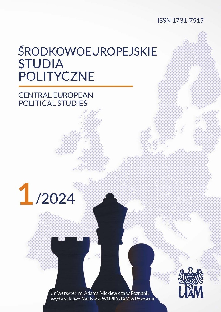 Okładka czasopisma Środkowoeuropejskie Studia Polityczne, nr 1, rok 2024