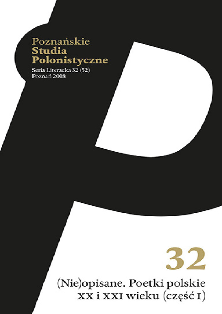 Okładka czasopisma Poznańskie Studia Polonistyczne. Seria Literacka, nr 32, rok 2018, tytuł (Nie)opisane. Poetki polskie XX i XXI wieku (część I)
