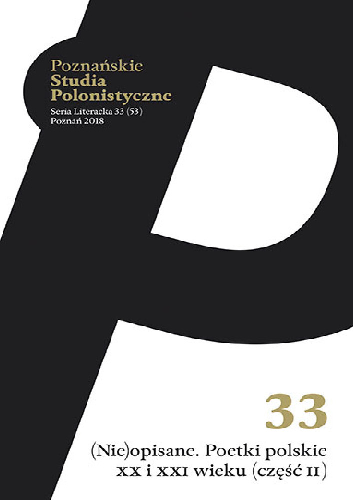 Okładka czasopisma Poznańskie Studia Polonistyczne. Seria Literacka, nr 33, rok 2018, tytuł (Nie)opisane. Poetki polskie XX i XXI wieku (część II)