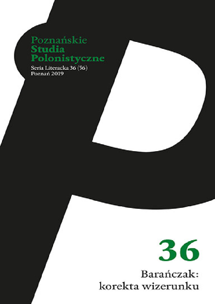 Okładka czasopisma Poznańskie Studia Polonistyczne. Seria Literacka, nr 36, rok 2019, tytuł Barańczak: korekta wizerunku