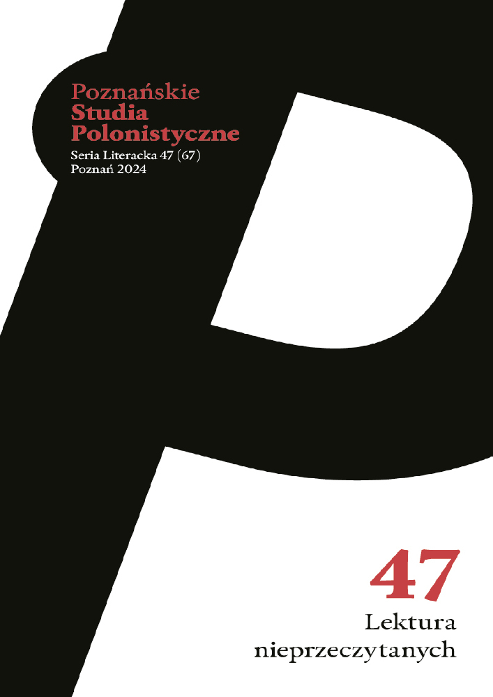 Okładka czasopisma Poznańskie Studia Polonistyczne. Seria Literacka, nr 47, rok 2024, tytuł Lektura nieprzeczytanych. Odkrywanie pozytywizmu i Młodej Polski