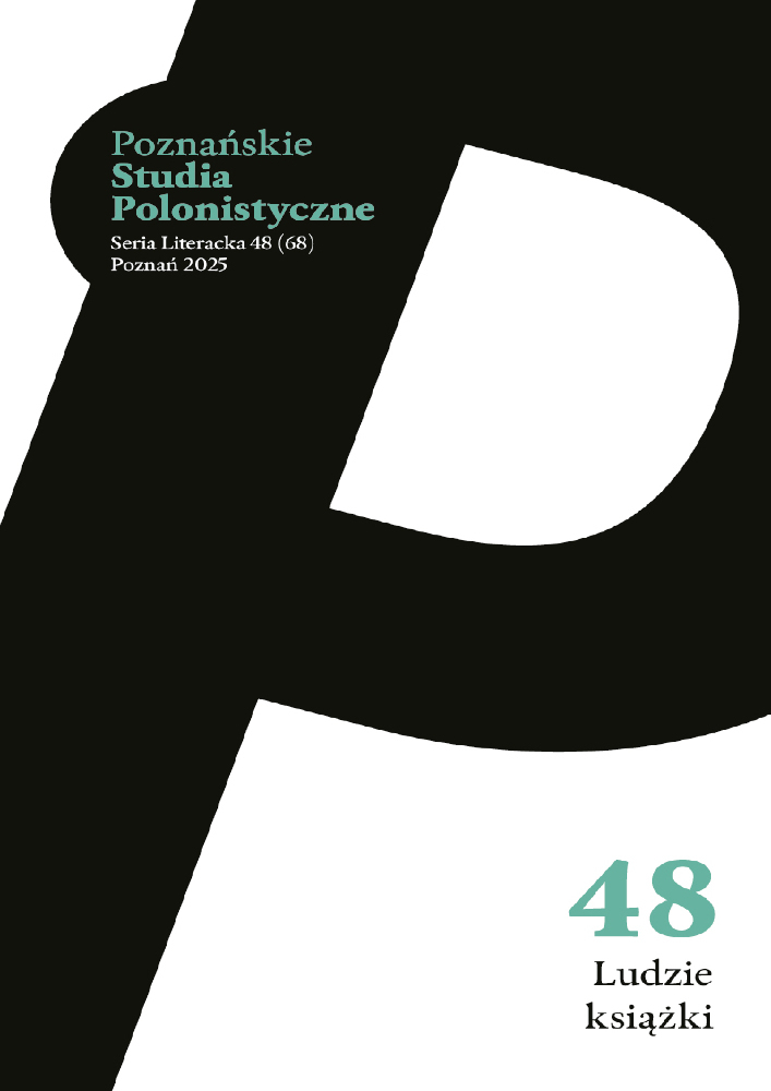Okładka czasopisma Poznańskie Studia Polonistyczne. Seria Literacka, nr 48, rok 2025, tytuł Ludzie książki