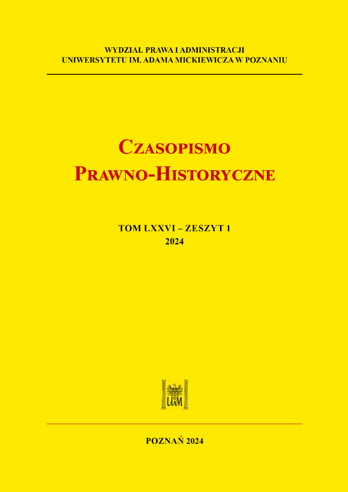 Okładka czasopisma Czasopismo Prawno-Historyczne