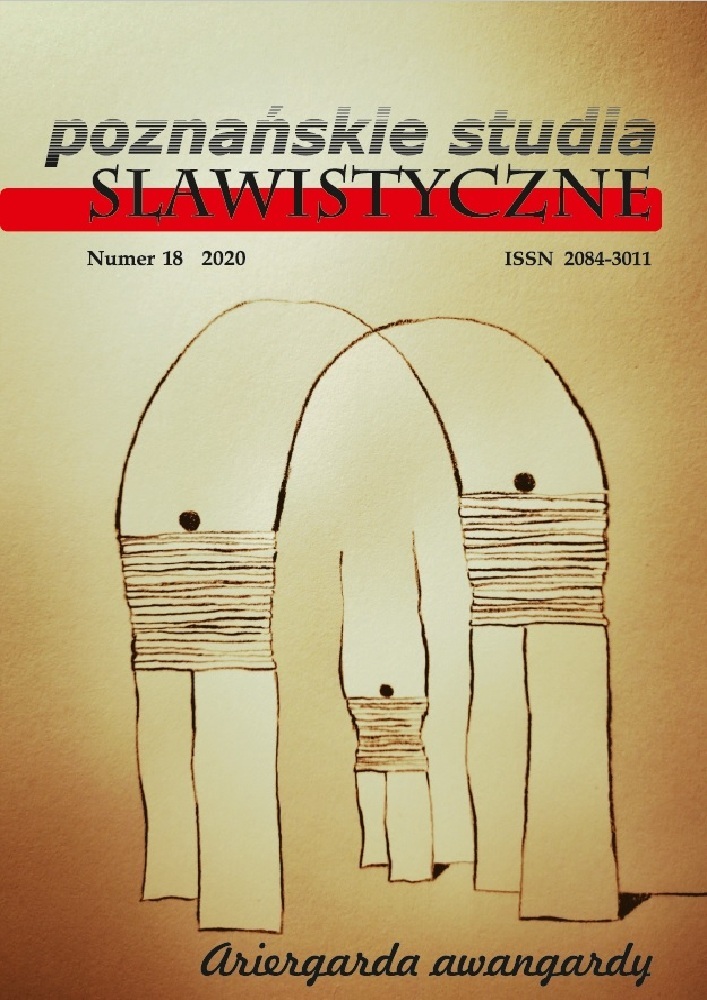 Journal cover Poznańskie Studia Slawistyczne, no. 18, year 2020, title The Rearguard of the Avant-garde