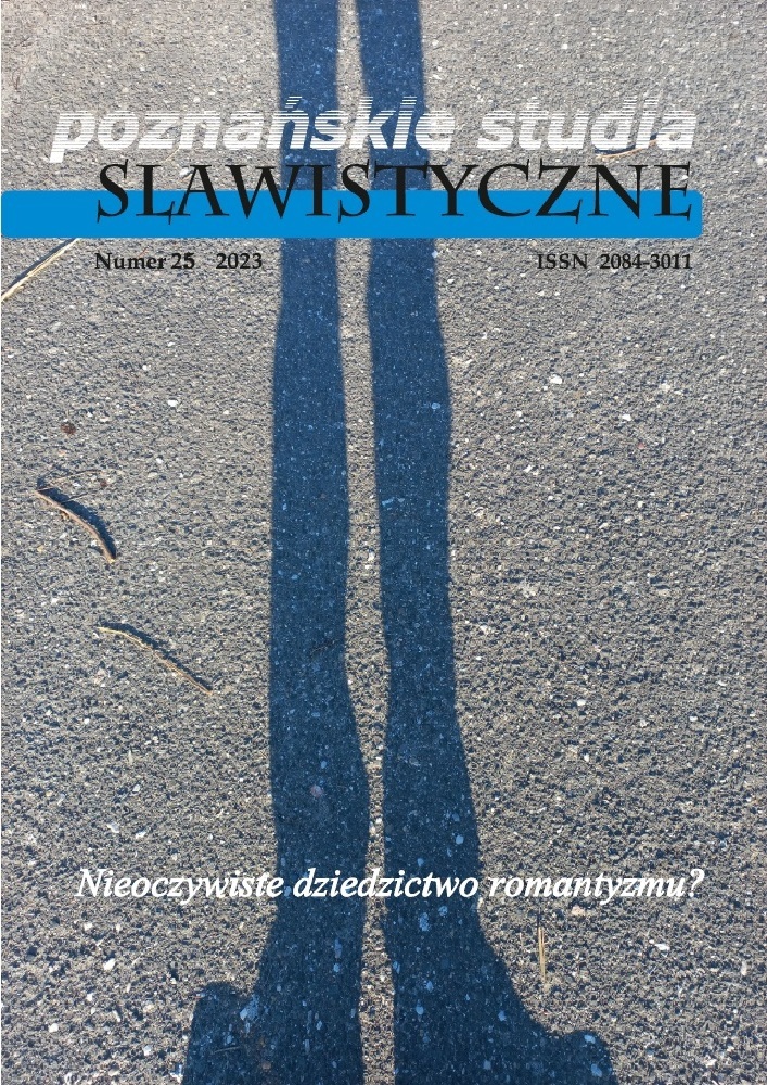 Journal cover Poznańskie Studia Slawistyczne, no. 25, year 2023, title The unobvious legacy of Romanticism?