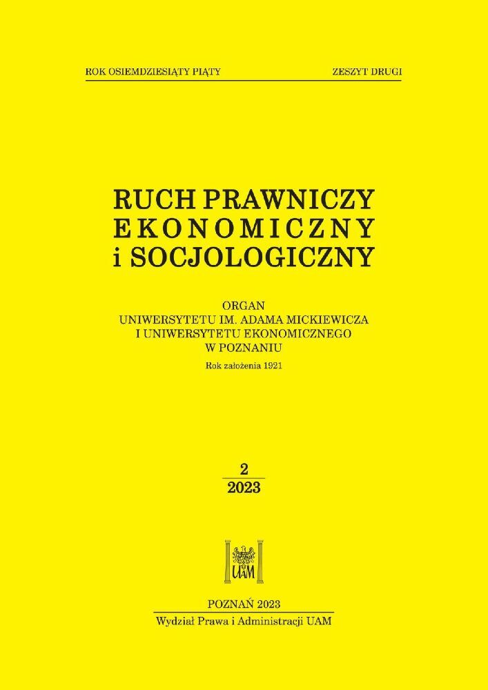 Okładka czasopisma Ruch Prawniczy, Ekonomiczny i Socjologiczny, tom 85, nr 2, rok 2023