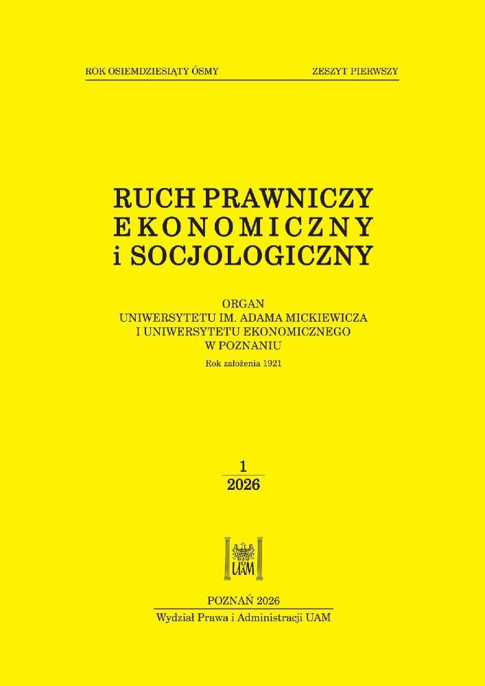Okładka czasopisma Ruch Prawniczy, Ekonomiczny i Socjologiczny, tom 88, nr 1, rok 2026