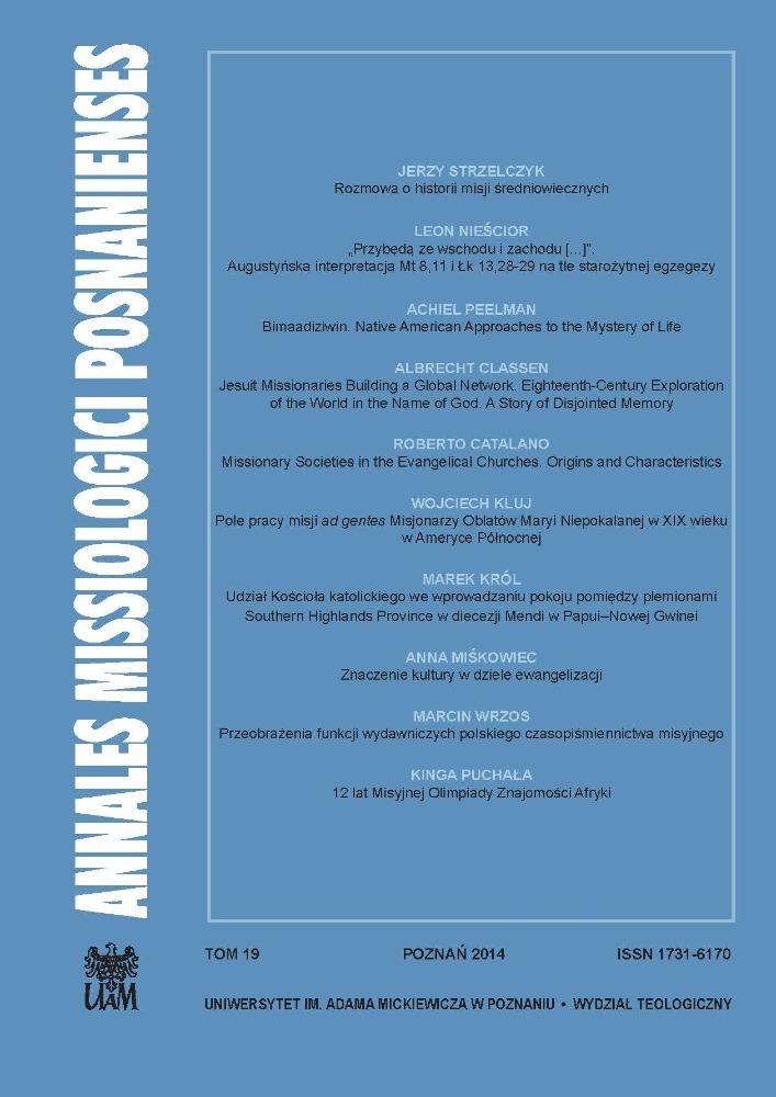 Okładka czasopisma Annales Missiologici Posnanienses, tom 19, rok 2014