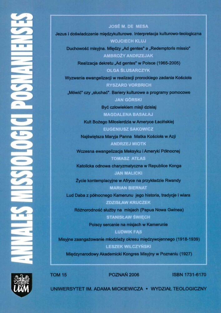 Okładka czasopisma Annales Missiologici Posnanienses, tom 15, rok 2006