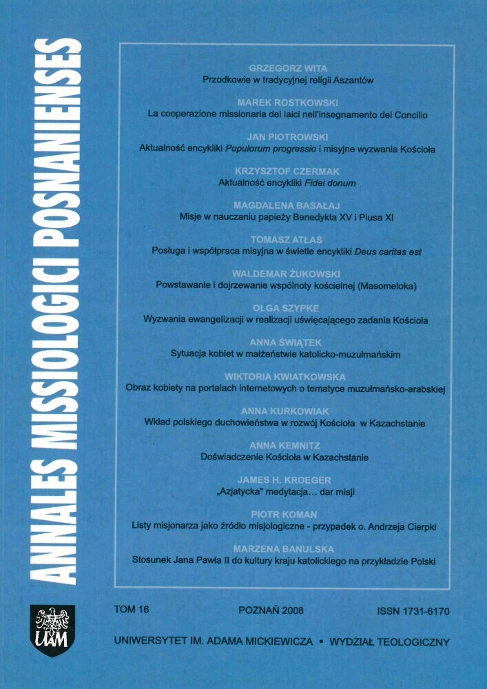 Okładka czasopisma Annales Missiologici Posnanienses, tom 16, rok 2008
