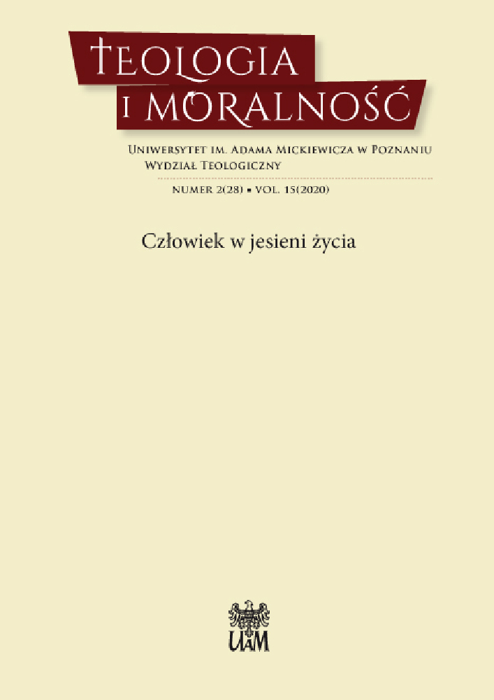 Okładka czasopisma Teologia i Moralność, tom 15, nr 2(28), rok 2020, tytuł CZŁOWIEK W JESIENI ŻYCIA