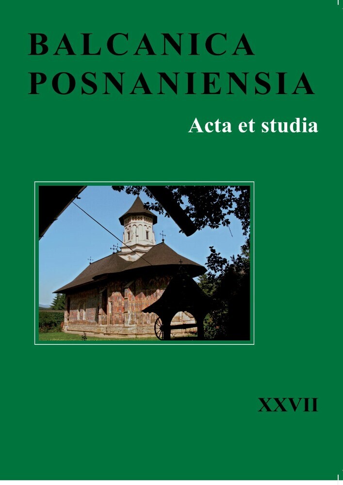 Journal cover Balcanica Posnaniensia. Acta et studia, volume 27, year 2020