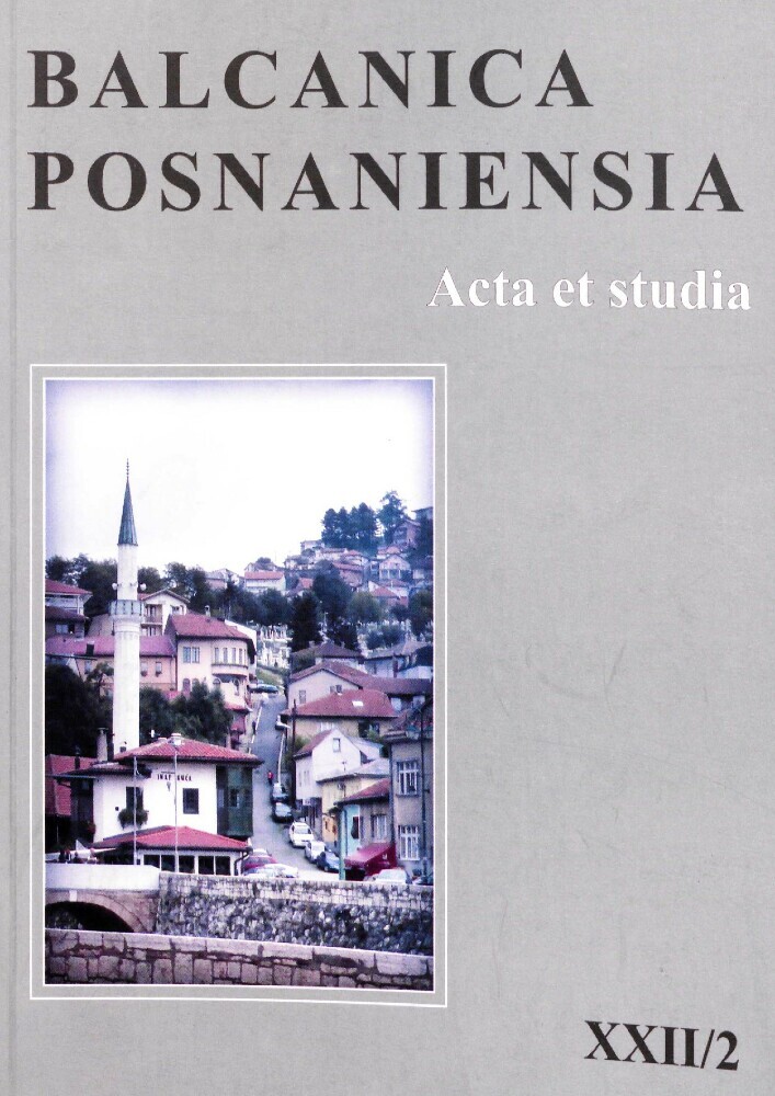 Journal cover Balcanica Posnaniensia. Acta et studia, volume 22, no. 2, year 2015