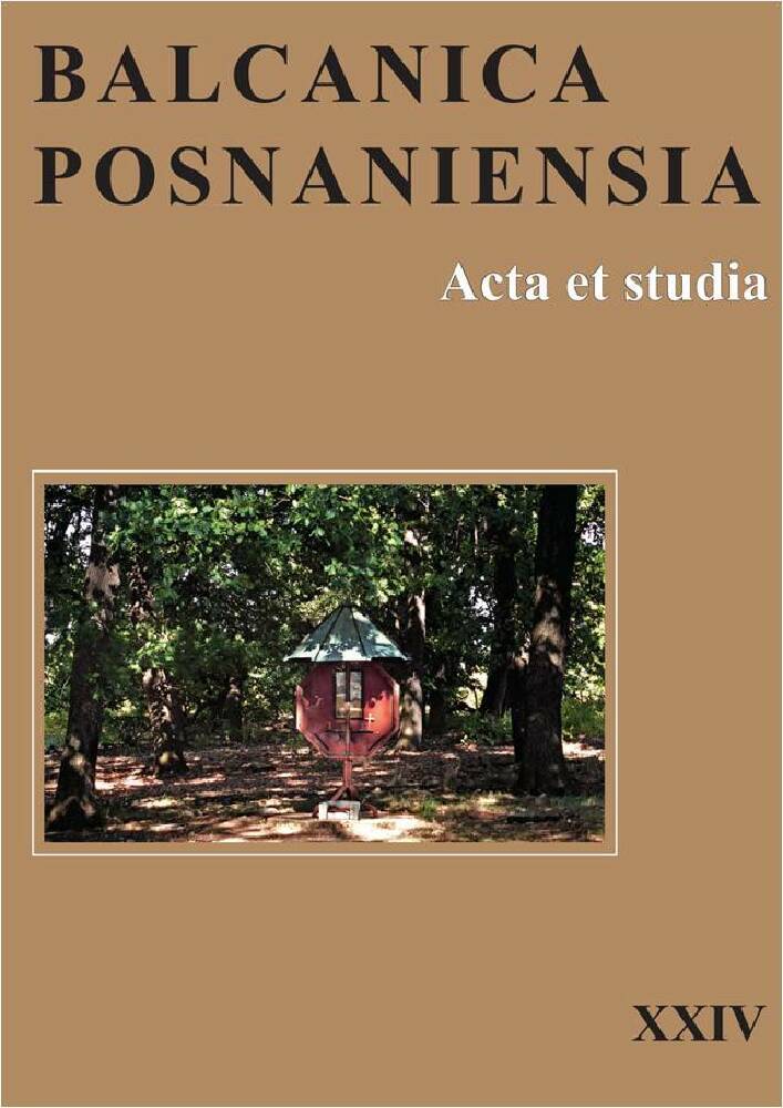 Journal cover Balcanica Posnaniensia. Acta et studia, volume 24, year 2017