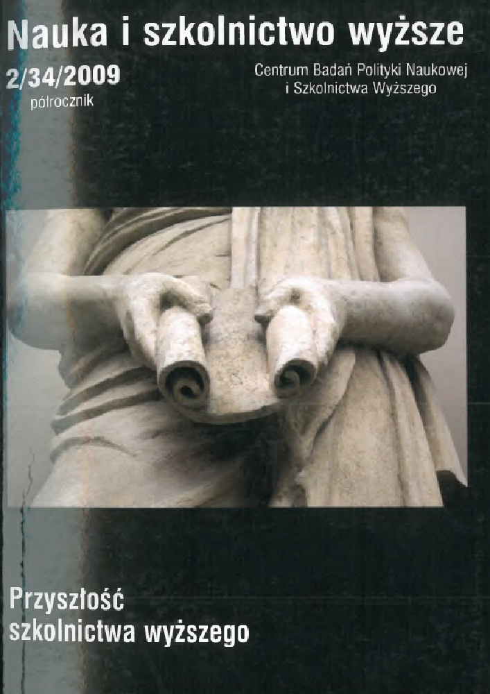 Okładka czasopisma Nauka i Szkolnictwo Wyższe, nr 2(34), rok 2009, tytuł Przyszłość szkolnictwa wyższego
