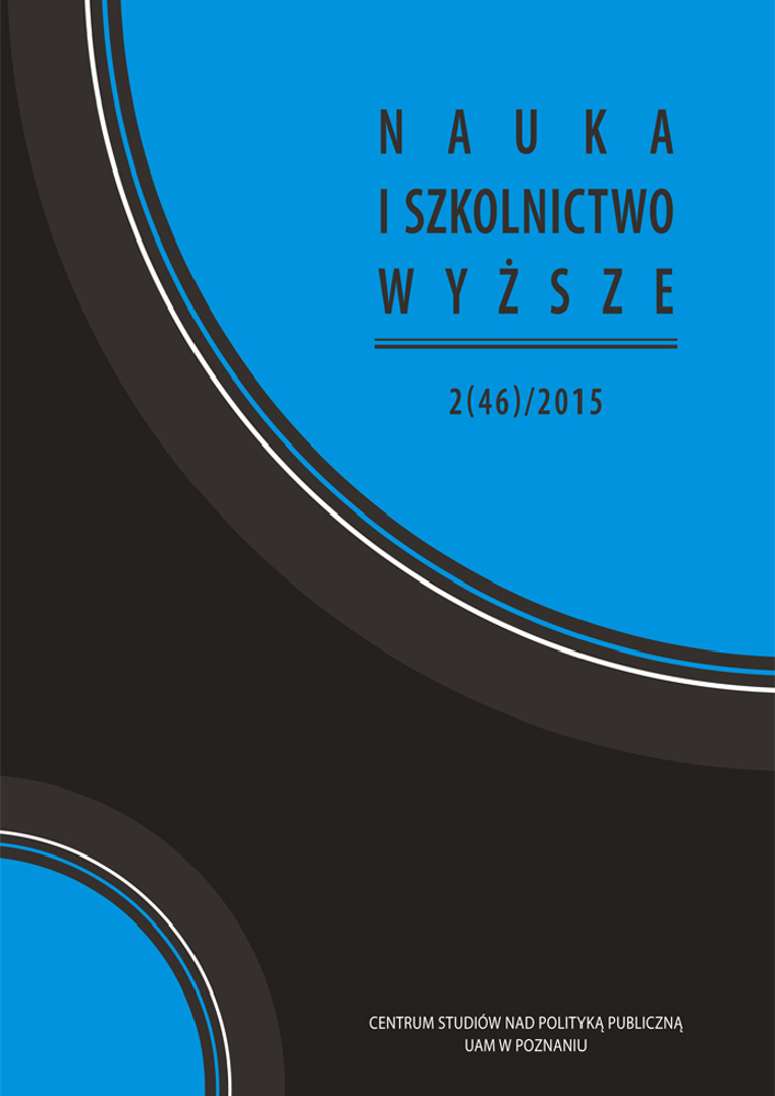 Okładka czasopisma Nauka i Szkolnictwo Wyższe, nr 2(46), rok 2015
