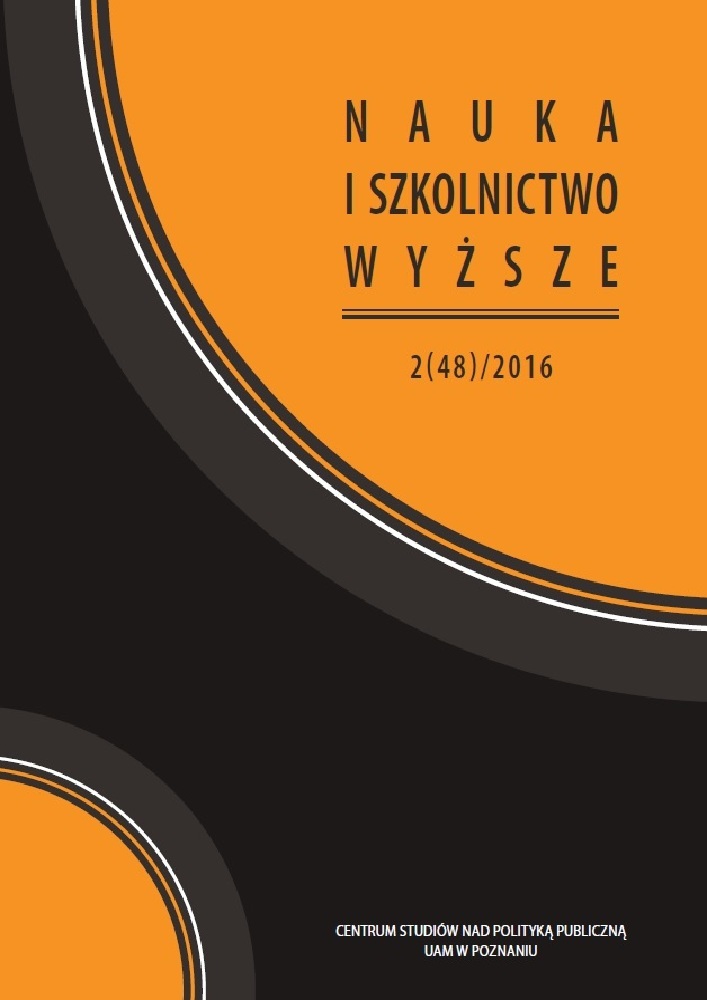 Okładka czasopisma Nauka i Szkolnictwo Wyższe, nr 2(48), rok 2016