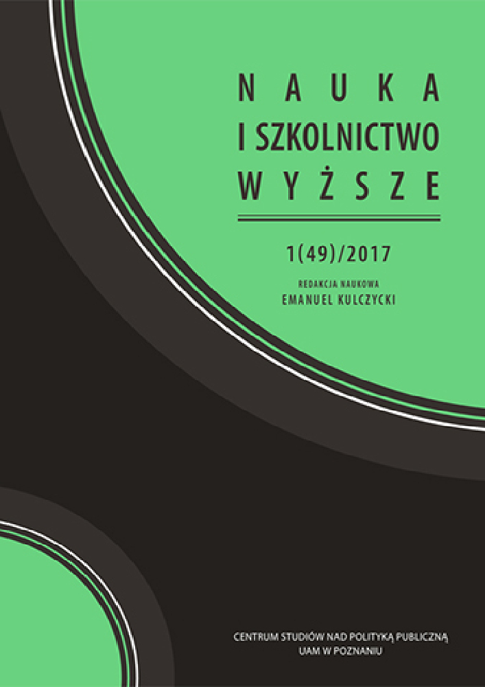 Okładka czasopisma Nauka i Szkolnictwo Wyższe, nr 1(49), rok 2017