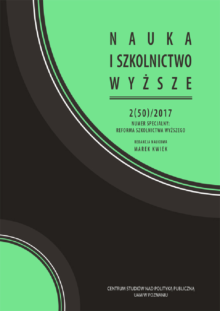 Okładka czasopisma Nauka i Szkolnictwo Wyższe, nr 2(50), rok 2017