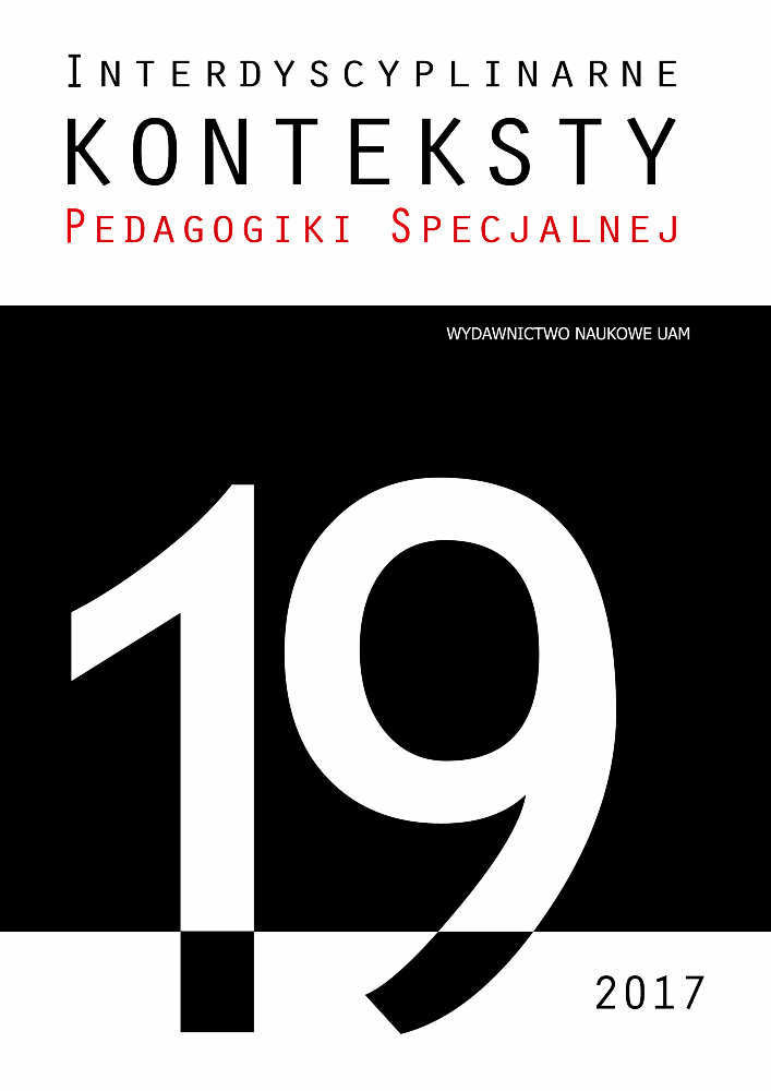 Okładka czasopisma Interdyscyplinarne Konteksty Pedagogiki Specjalnej, nr 19, rok 2017