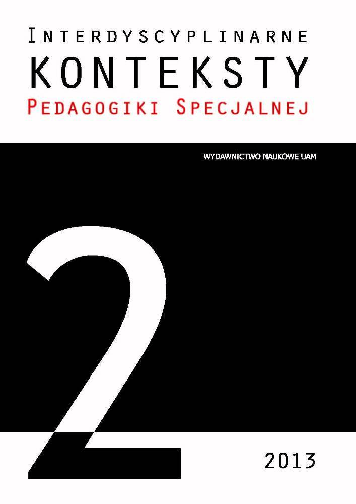 Okładka czasopisma Interdyscyplinarne Konteksty Pedagogiki Specjalnej, nr 2, rok 2013