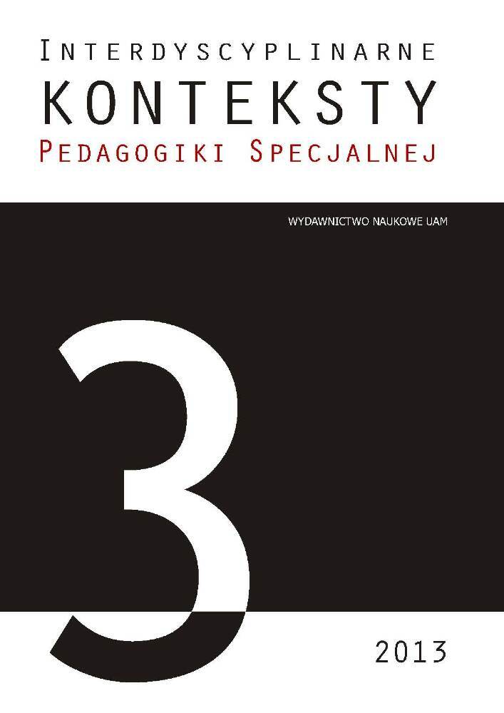 Okładka czasopisma Interdyscyplinarne Konteksty Pedagogiki Specjalnej, nr 3, rok 2013