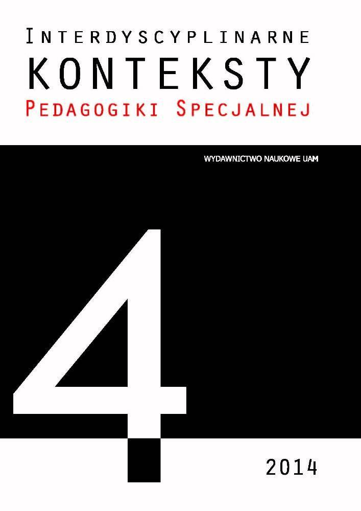 Okładka czasopisma Interdyscyplinarne Konteksty Pedagogiki Specjalnej, nr 4, rok 2014