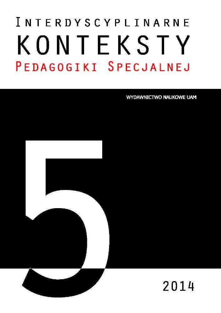 Okładka czasopisma Interdyscyplinarne Konteksty Pedagogiki Specjalnej, nr 5, rok 2014