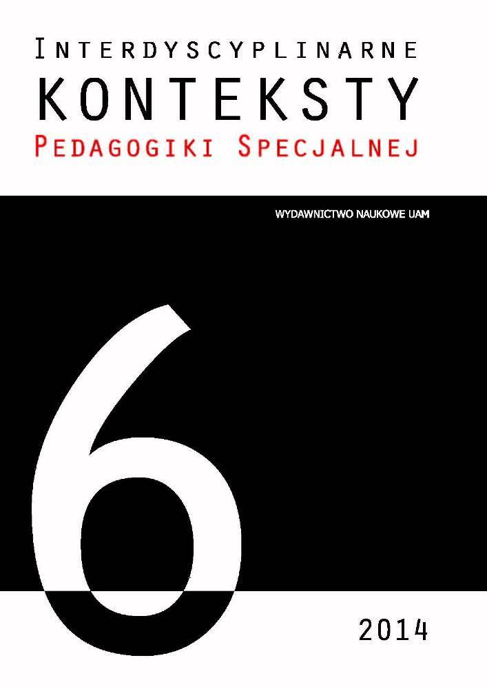 Okładka czasopisma Interdyscyplinarne Konteksty Pedagogiki Specjalnej, nr 6, rok 2014