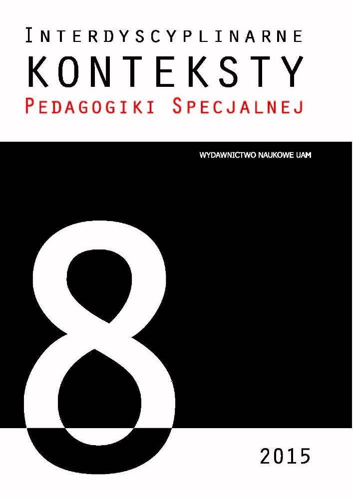 Okładka czasopisma Interdyscyplinarne Konteksty Pedagogiki Specjalnej, nr 8, rok 2015
