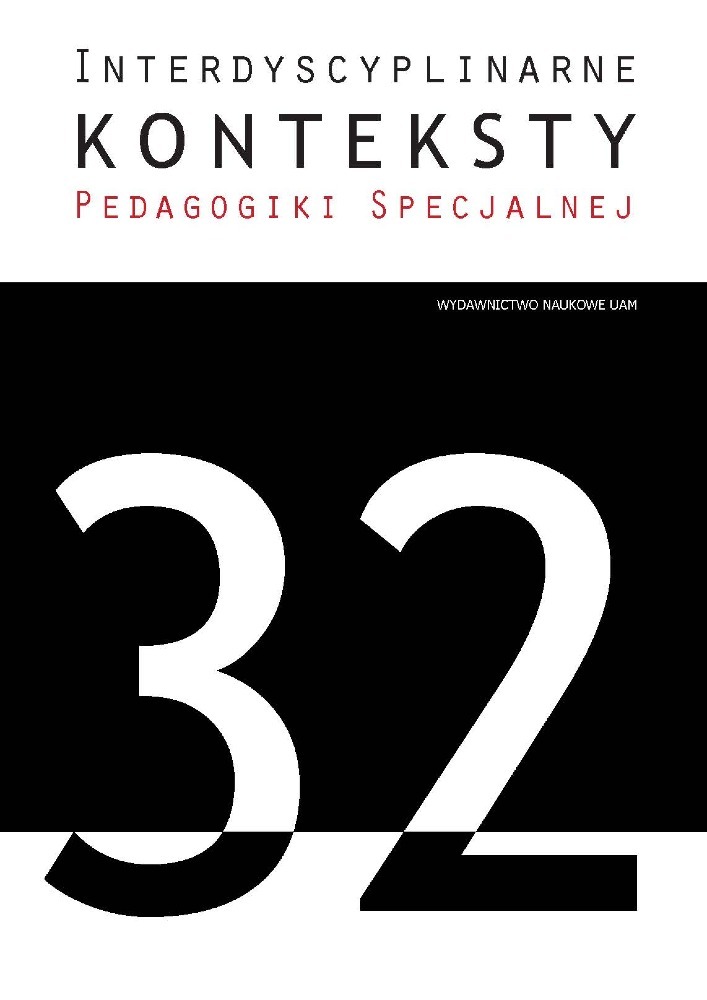 Okładka czasopisma Interdyscyplinarne Konteksty Pedagogiki Specjalnej, nr 32, rok 2021
