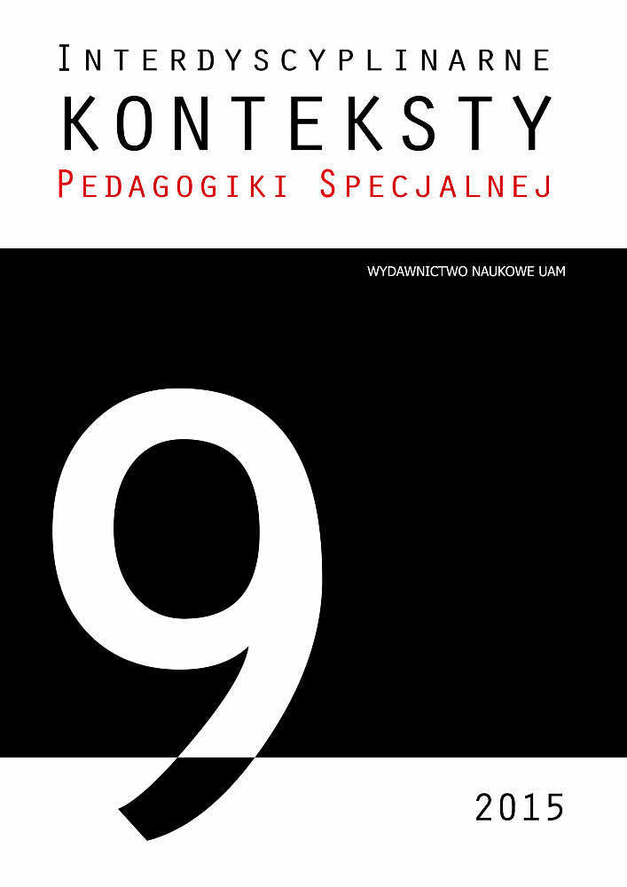 Okładka czasopisma Interdyscyplinarne Konteksty Pedagogiki Specjalnej, nr 9, rok 2015