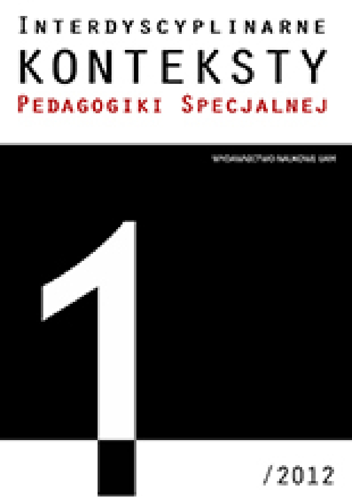 Okładka czasopisma Interdyscyplinarne Konteksty Pedagogiki Specjalnej
