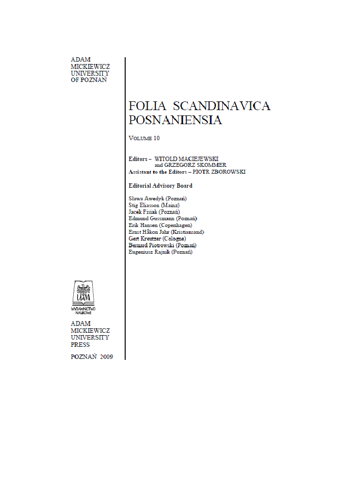 Journal cover Folia Scandinavica Posnaniensia, volume 10, year 2009