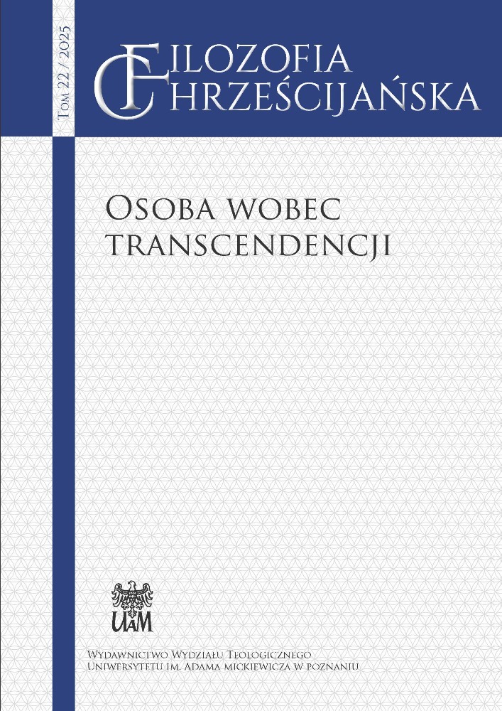 Journal cover Filozofia Chrześcijańska, volume 22, year 2025, title Personhood in the Face of Transcendence