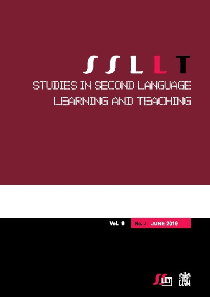 Journal cover Studies in Second Language Learning and Teaching, volume 9, no. 2, year 2019