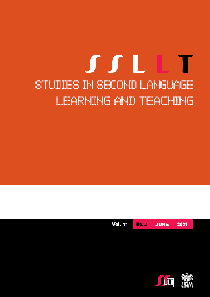 Journal cover Studies in Second Language Learning and Teaching, volume 11, no. 2, year 2021
