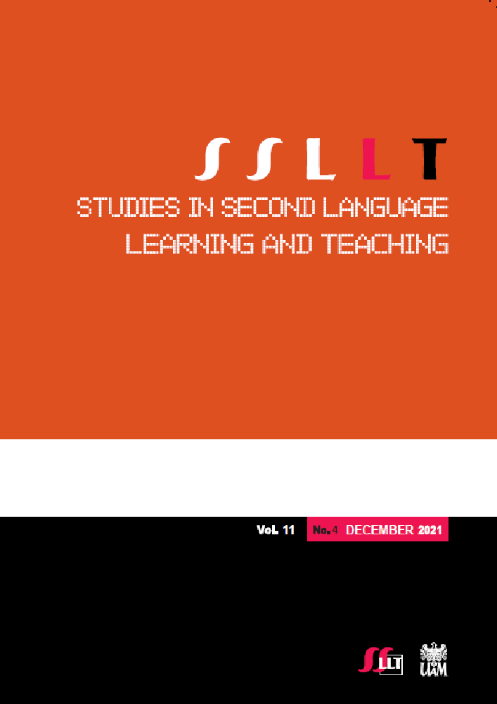 Journal cover Studies in Second Language Learning and Teaching, volume 11, no. 4, year 2021