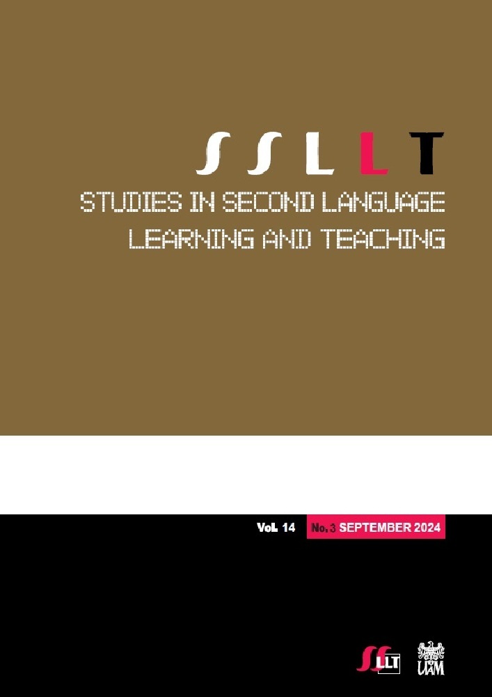 Journal cover Studies in Second Language Learning and Teaching, volume 14, no. 3, year 2024